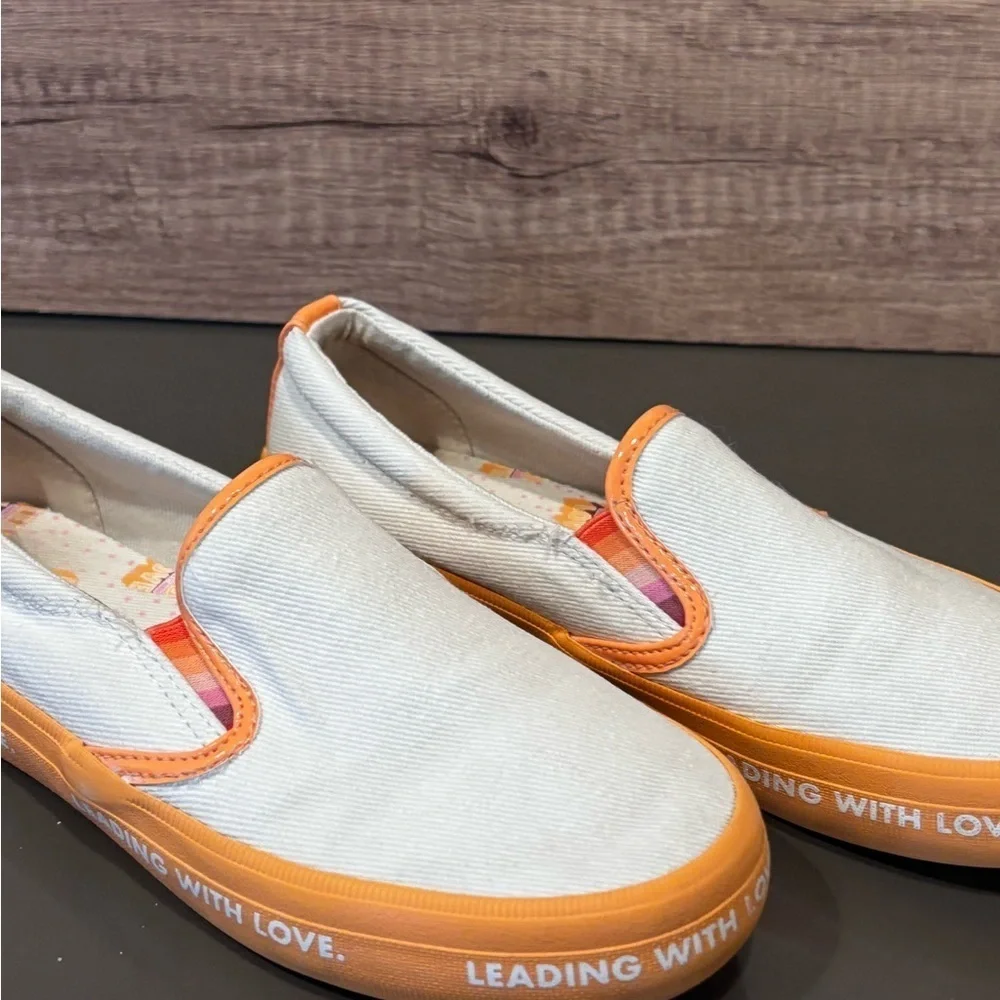 Sperry Cream and Orange Collaboration Sneakers